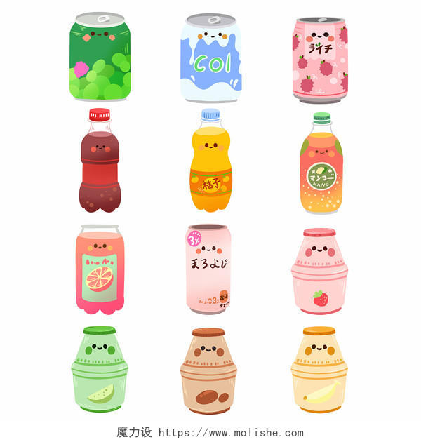 可口可乐冷饮饮料苏打夏季夏天素材插画